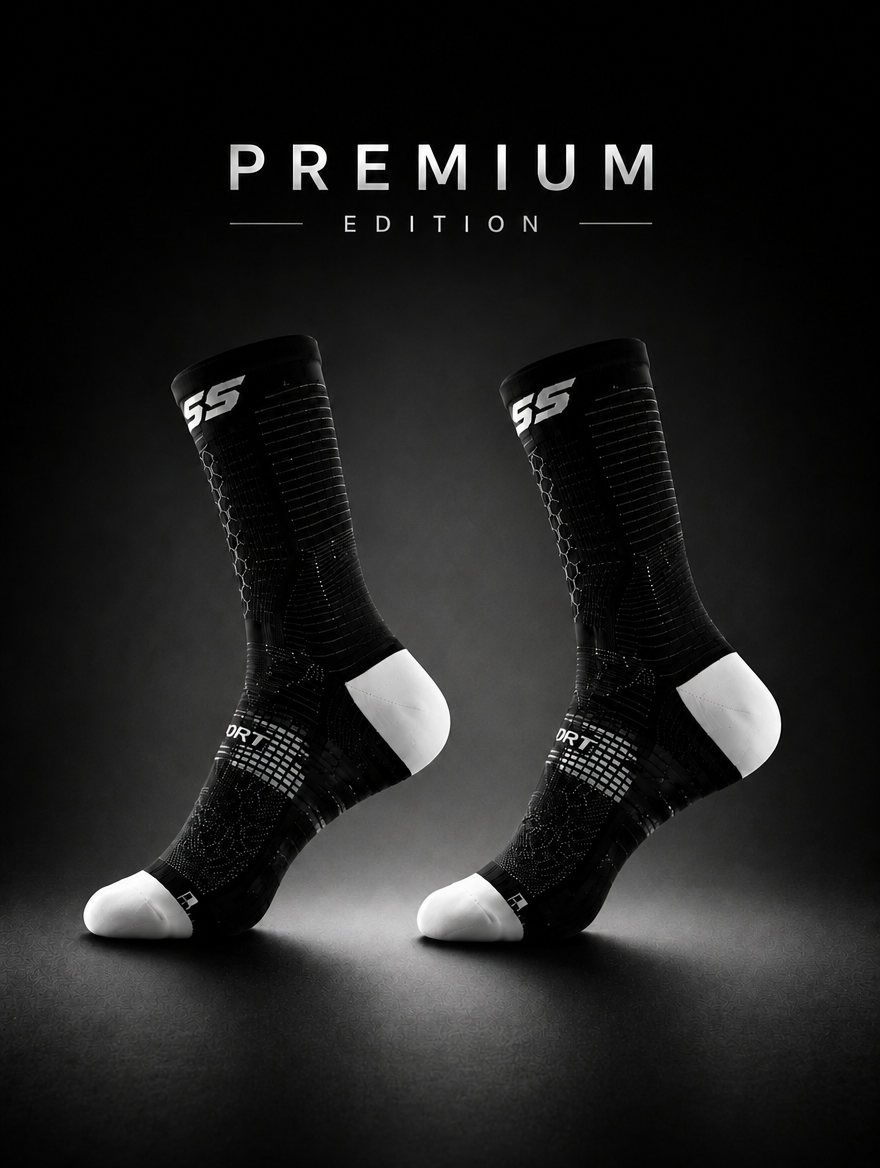 Détail design exclusif chaussette de compression premium Sock-Sport